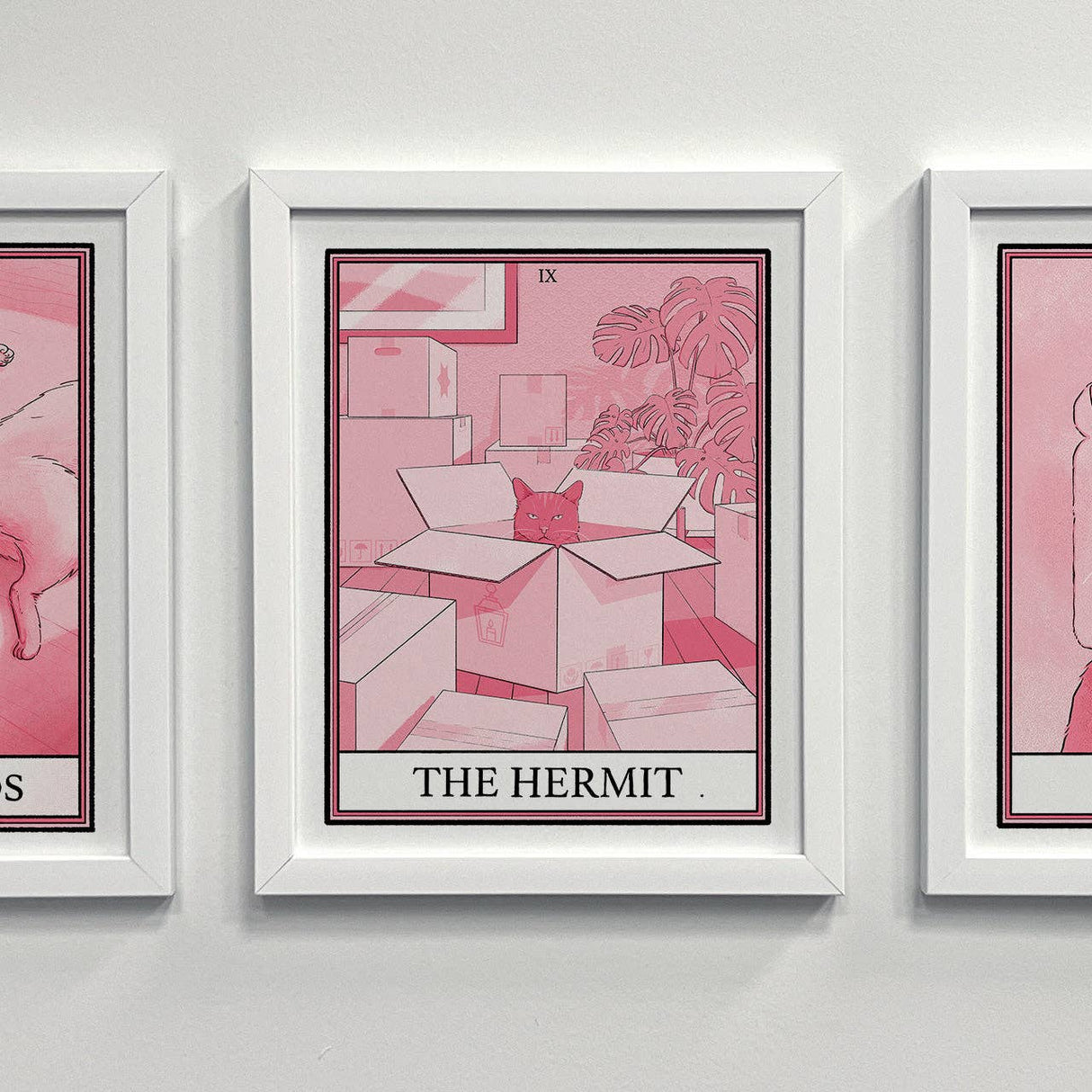 Cat Tarot The Hermit Art Print