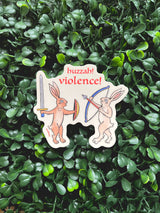 Huzzah! Violence! Medieval Rabbits Vinyl Sticker