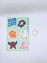 Gym Cats Buff Kitties Fitness Sticker Sheet