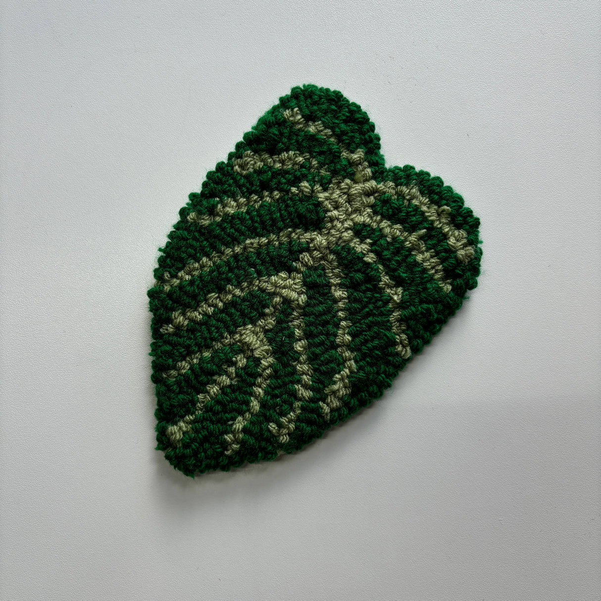 Philodendron Hand Tufted Coaster Mug Rug