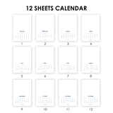 12-Month Watercolor Calendar Set For 2026