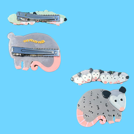 Possum Family Hair Clip Set