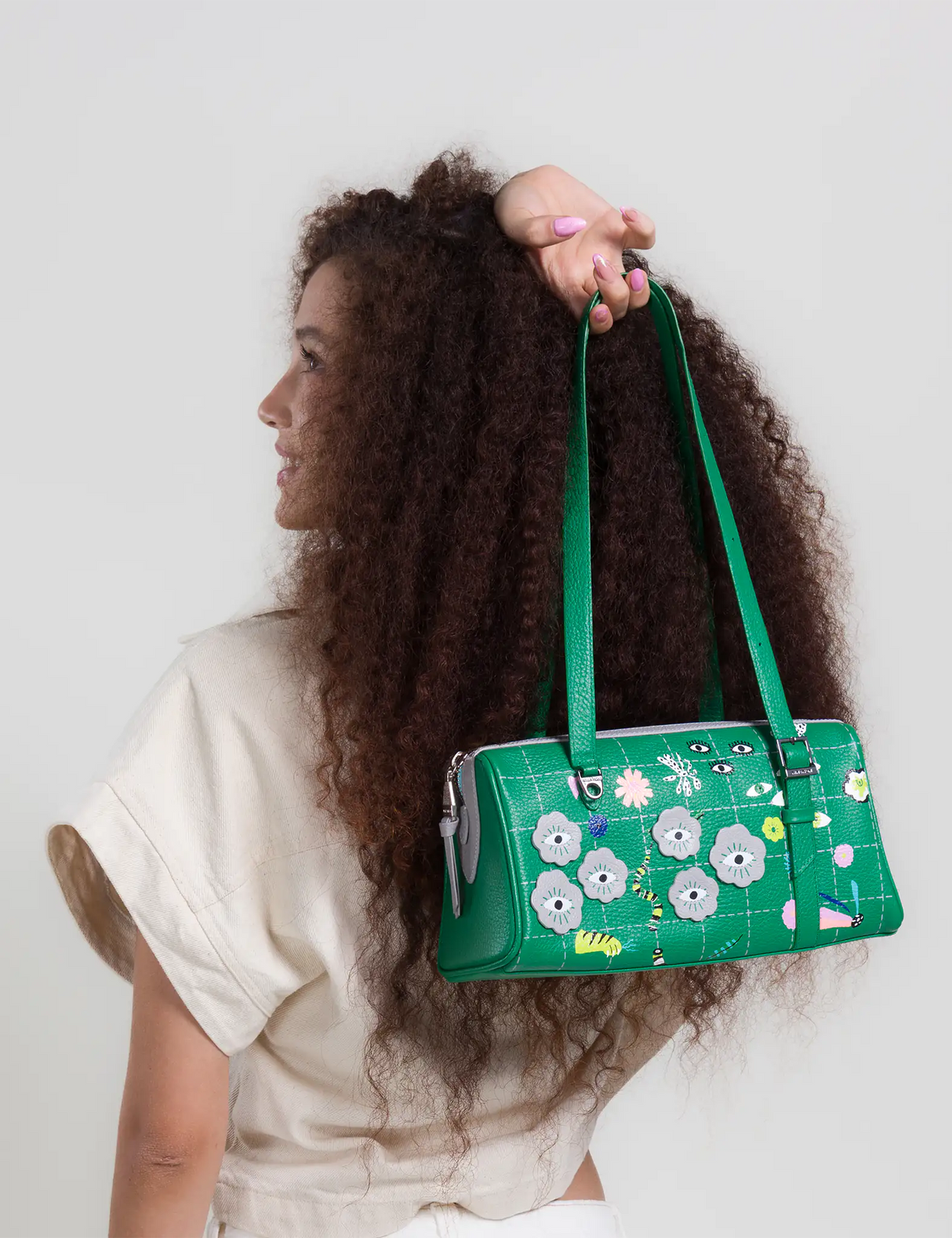 Esther Irish Green Satchel Mini Bag - Floralia Design