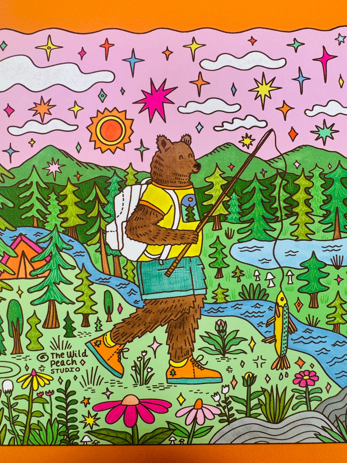 Camper Bear 5x7 Print
