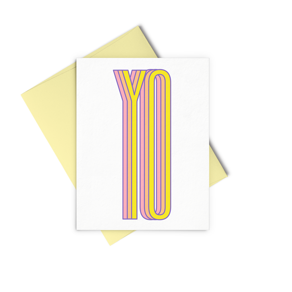 Yo Letterpress Greeting Card