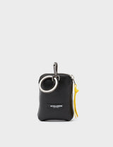 Black Leather Keychain Eye Love New York Embroidery Florence Pouch Charm