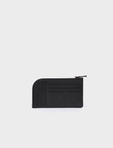 Fausto Black Leather Zip-around Cardholder - Tiger and Snake Design