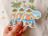 Pride Cowboy Frogs | We Don't Take Kindly to Bigotry Sticker