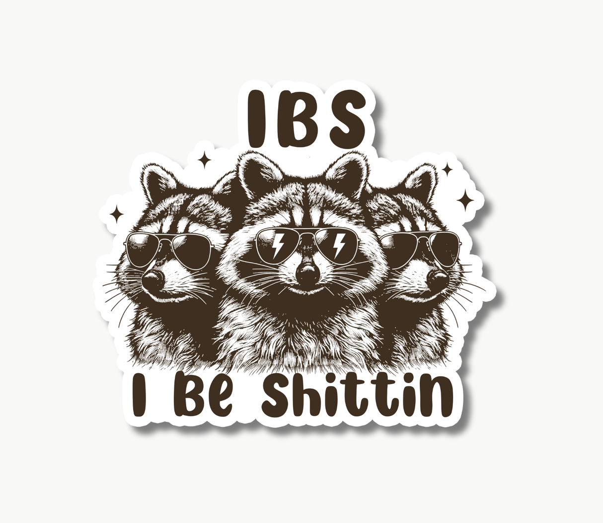 IBS Raccoon I Be Shittin Sticker