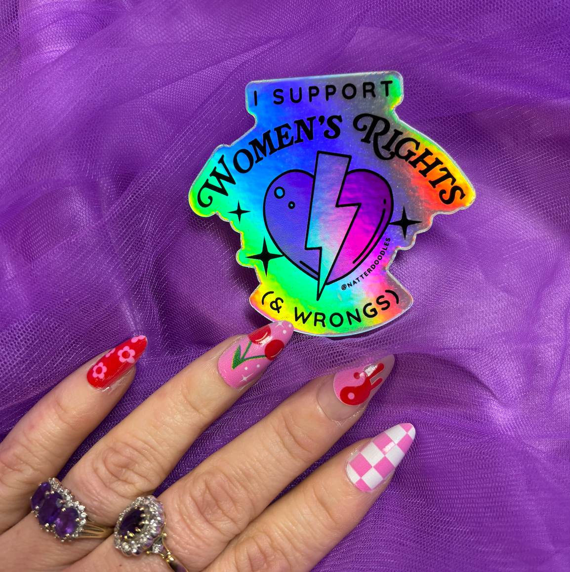 I Support Women's Rights & Wrongs Sticker