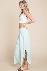 Comfy Side Slit Maxi Skirt