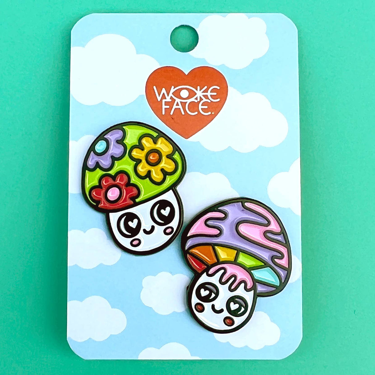 Mushroom Duo Set Enamel Pin Set