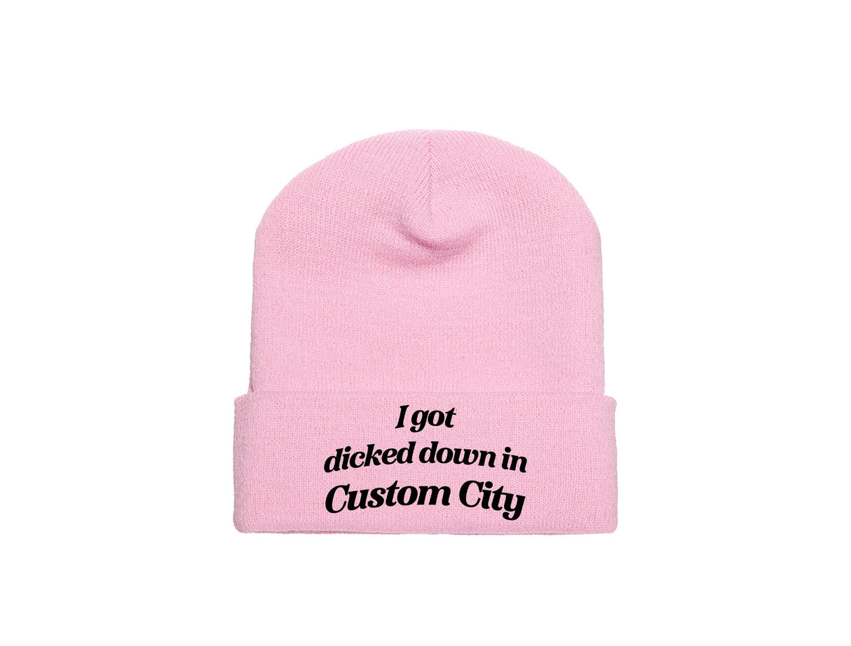 I Got Dicked Down in Kansas City Embroidered Winter Beanie
