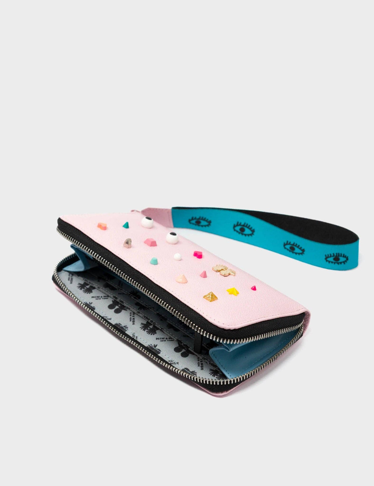 Francis Parfait Pink Leather Wallet - Studs