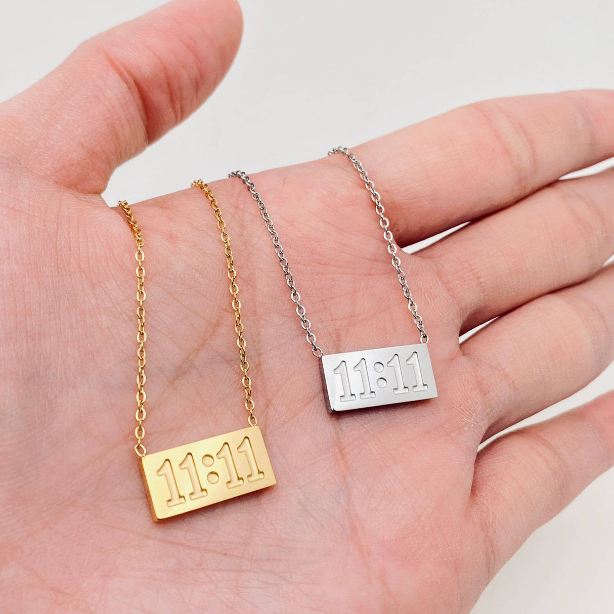 11:11 Charm Pendant Stainless Steel Necklace