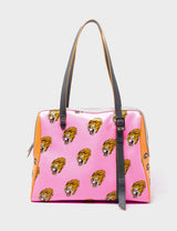 Esther Bubblegum Pink Satchel Bag - Blazing Tiger Print