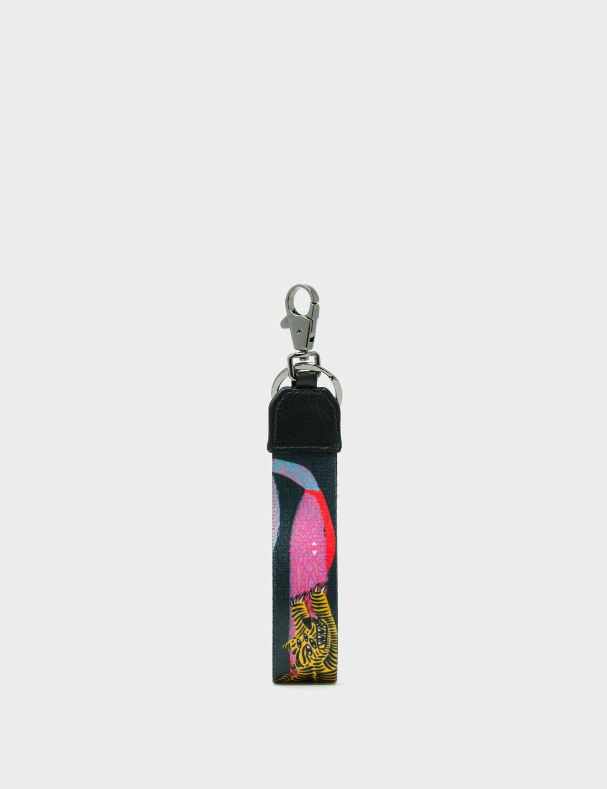 Black Nylon Keychain - Tangle Rumble Print