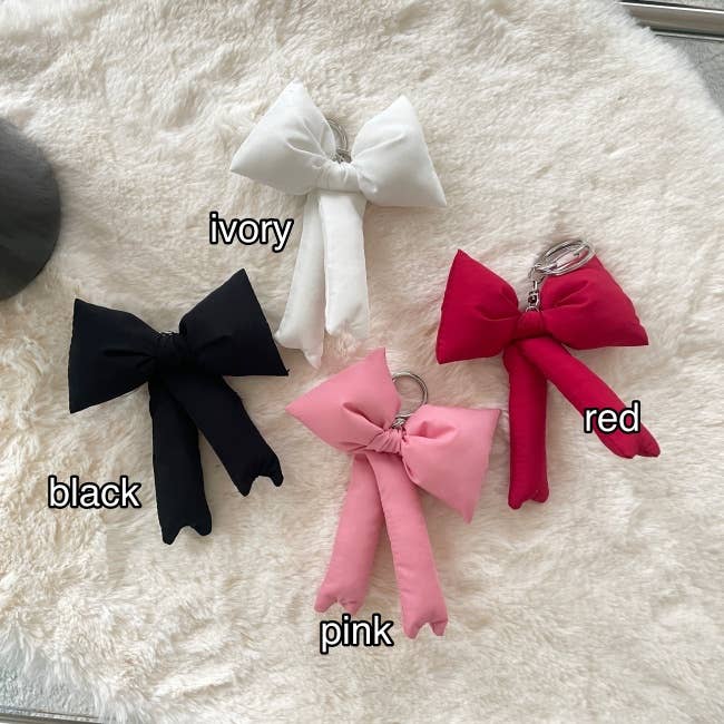 Puffy Bow Bag Charm or Keychain