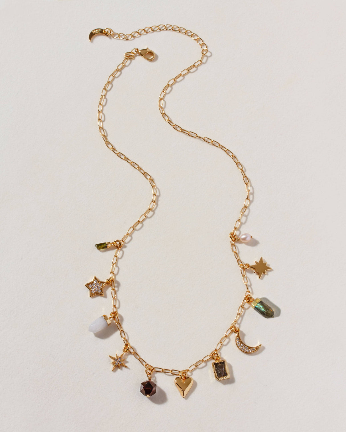 Twilight Trinket Charm Necklace- Labradorite Multistone