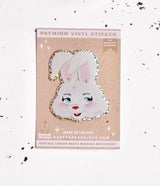 Beau the Bunny Glossy Premium Vinyl Glitter Sticker