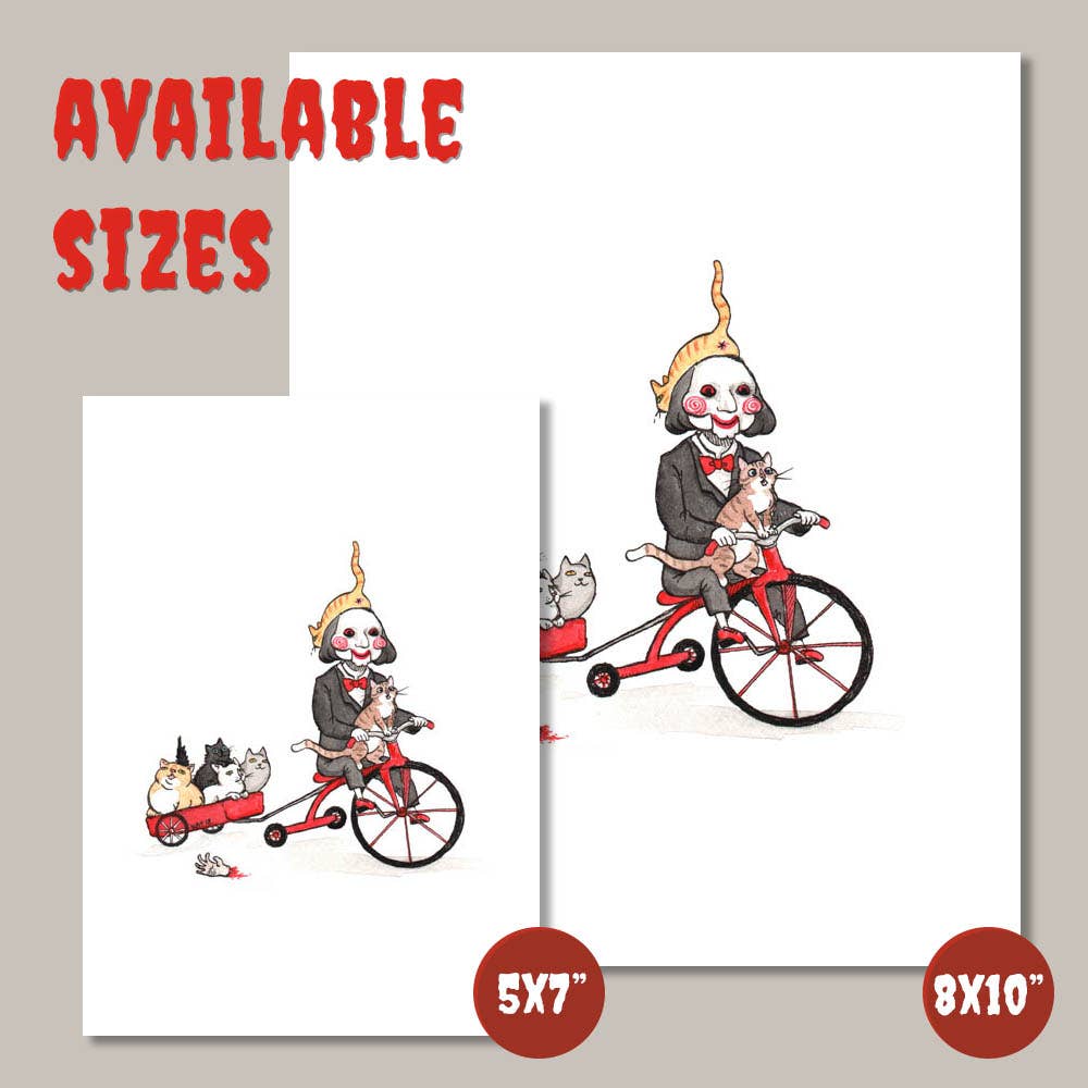 PAW - Saw Billy Puppet with Cats Print