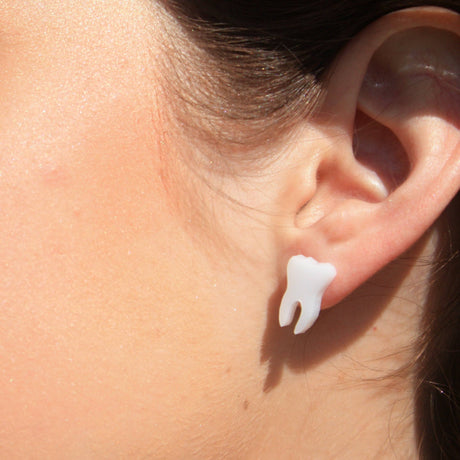 White Teeth Stud Earrings