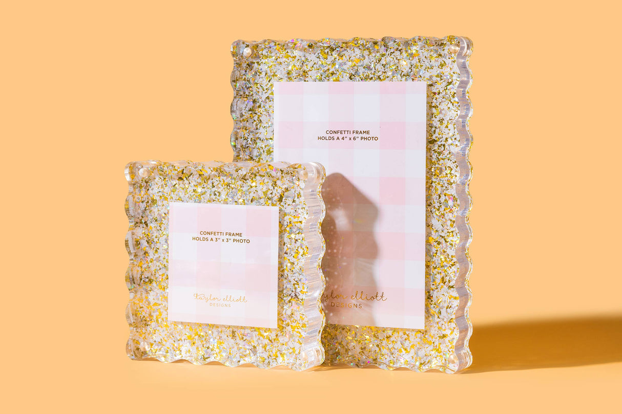 Small Picture Frame - Pearl + Gold Confetti