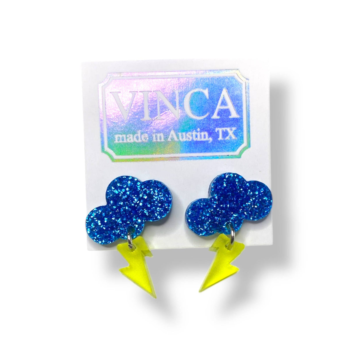 Baby Rain Cloud Earrings - Blue/Yellow