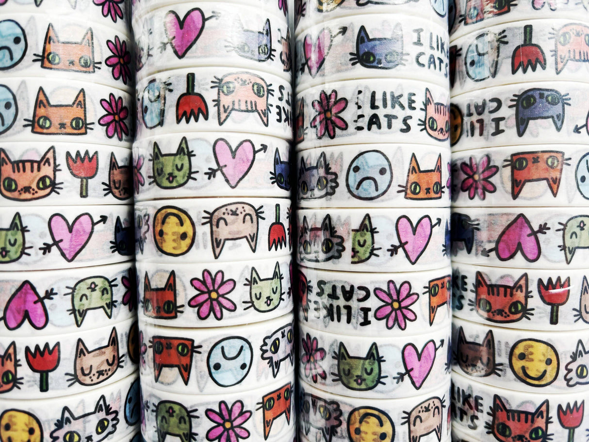 Three Cat Washi Tapes, Decoration Tape, Scrapbooking