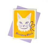 Birthday Bitch Cat - Risograph Card