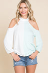 Cold Shoulder Color Block Top