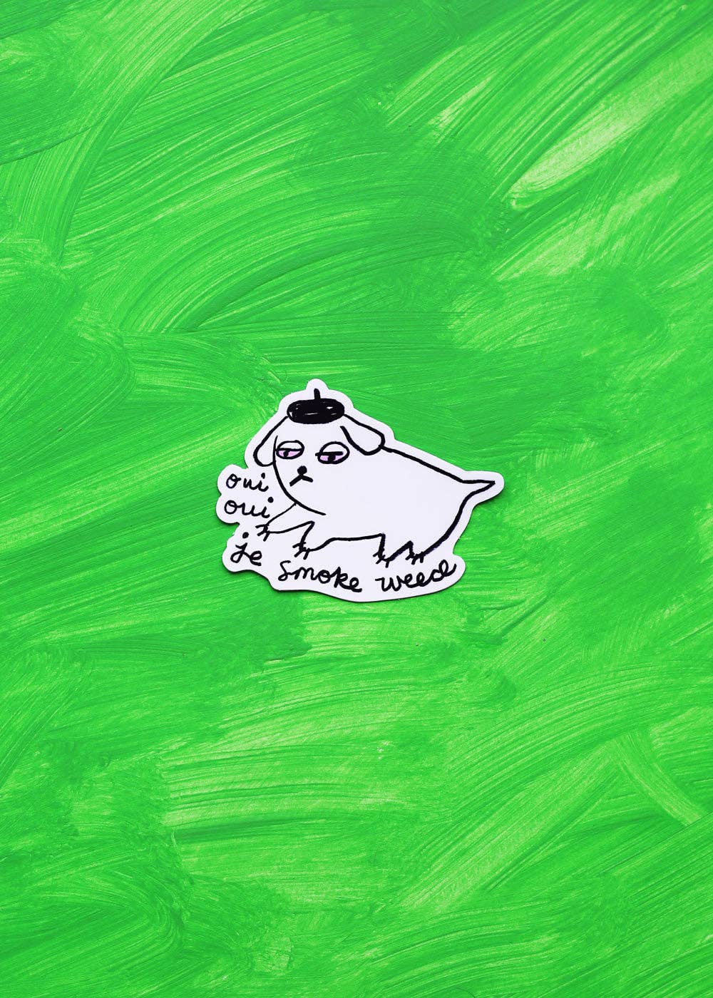 Weed dog sticker