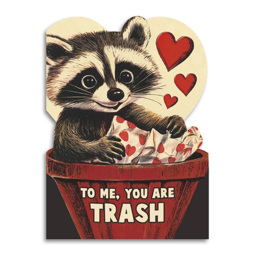 To Me, You Are Trash Raccoon Valentine’s Day Card