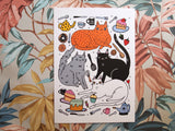 Kitchen Cats A4 Art Print