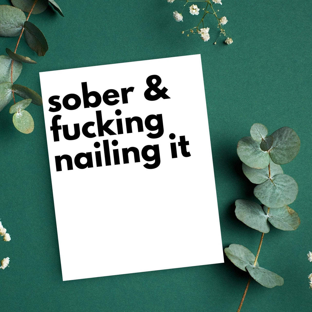 Sober and Nailing it Card, Sobriety Gifts, Proud of You