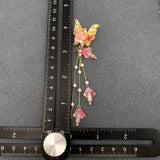 Lily of The Valley Fringe Butterfly Post Earrings