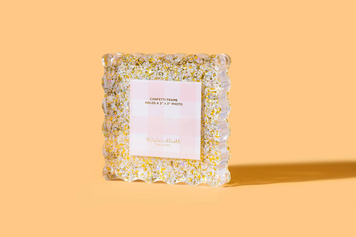 Small Picture Frame - Pearl + Gold Confetti
