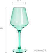 Unbreakable Colored Stemmed Wine Glasses, Acrylic oz Set - 6