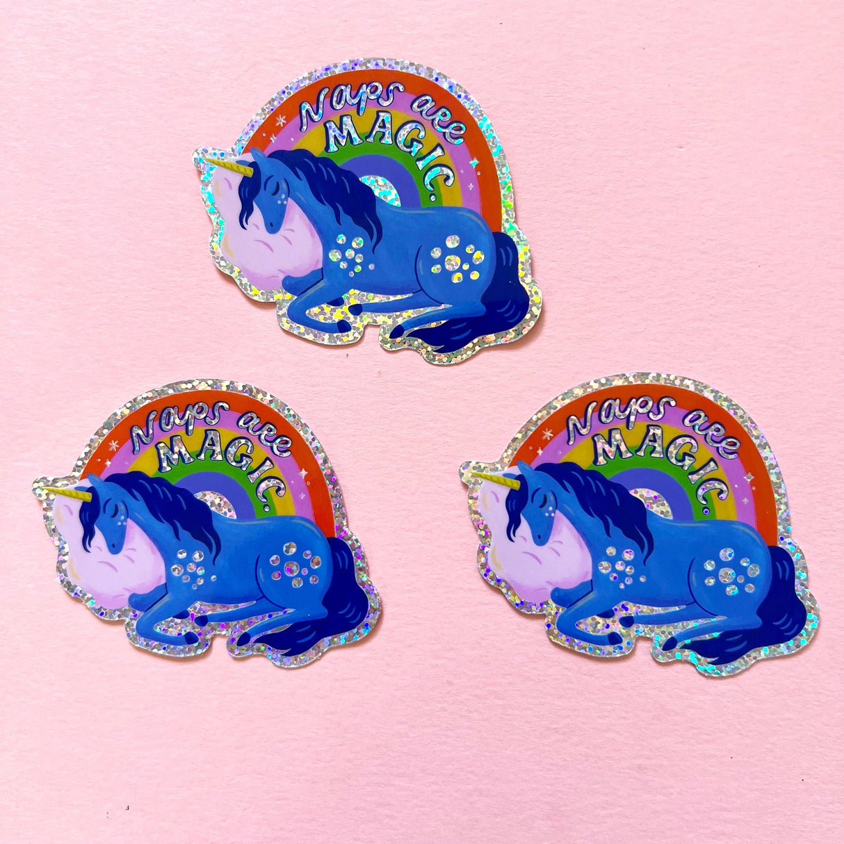 Glitter Unicorn Naps Are Magic Vinyl Sticker