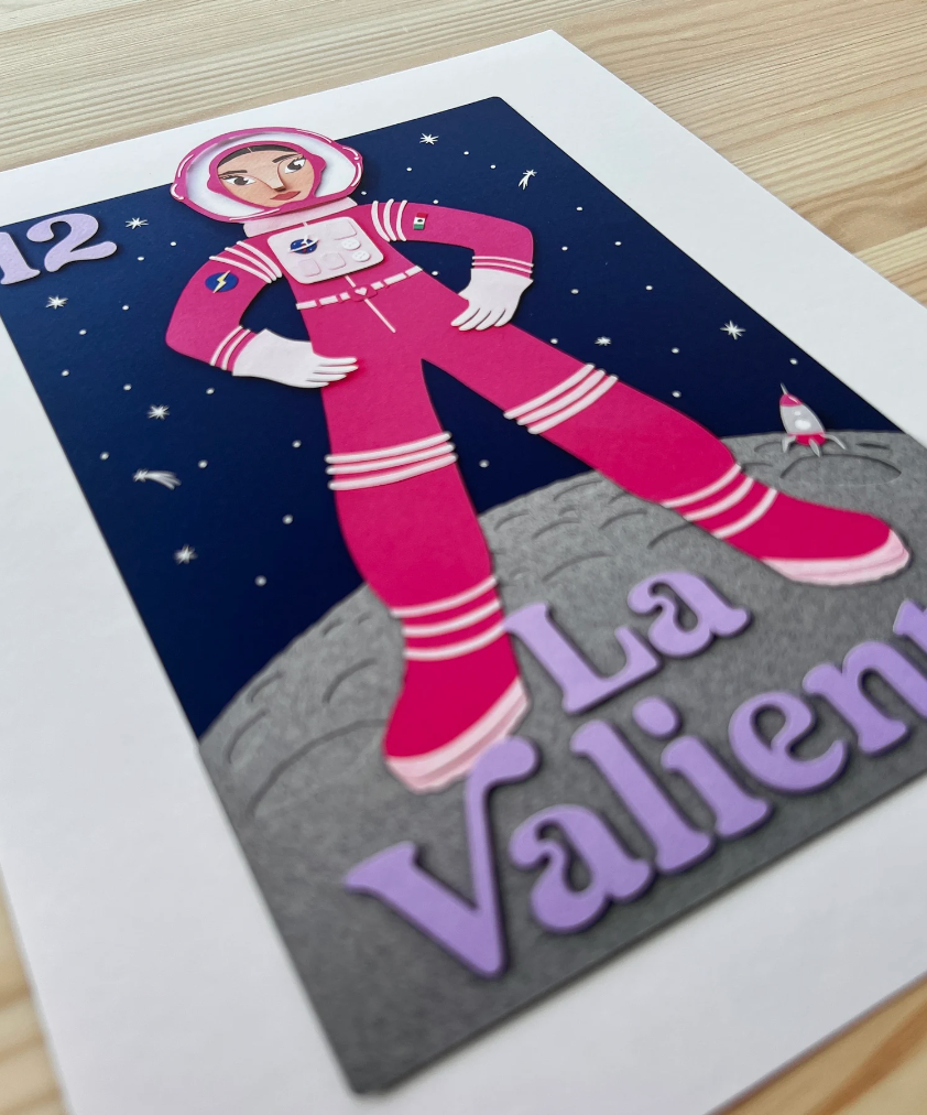La Valiente, Loteria-Inspired Photo Print of Paper Art