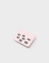 Filium Parfait Pink Leather Cardholder - All Over Eyes Embroidery