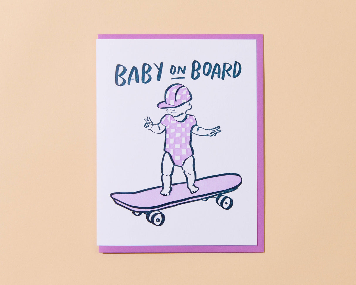 Baby on Board Letterpress Card