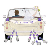 Congrats Wedding Car Greeting Card