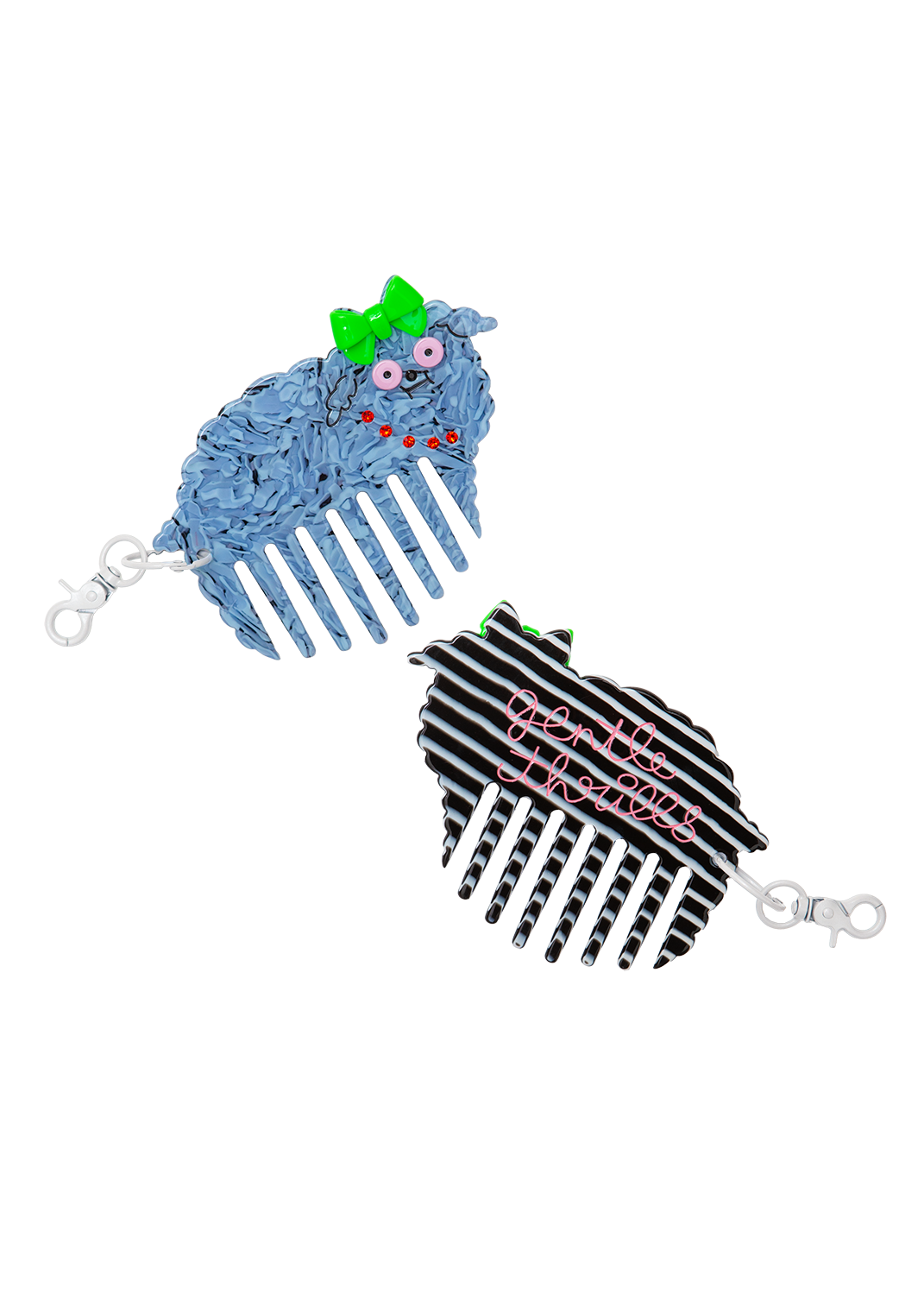 Poodle comb bag charm