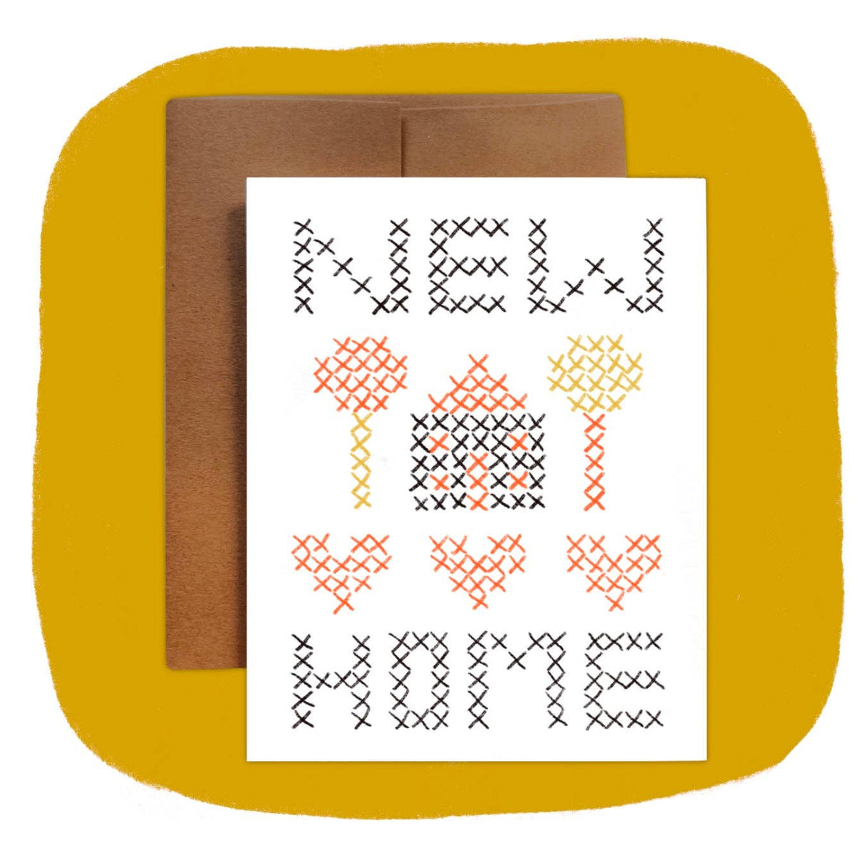 Cross Stitch New Home Greeting Card