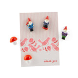 Colorful gnome + mushroom magnets