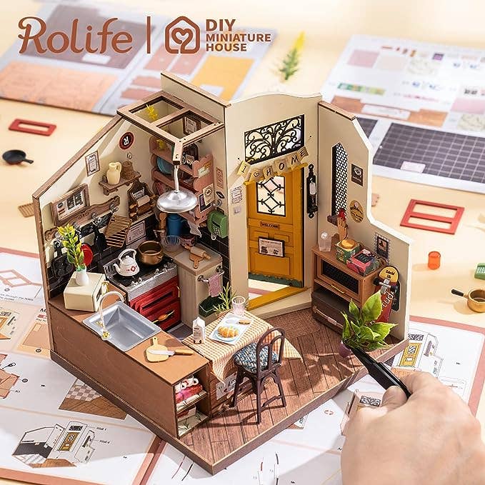 Miniature House Kit Cozy Kitchen DIY