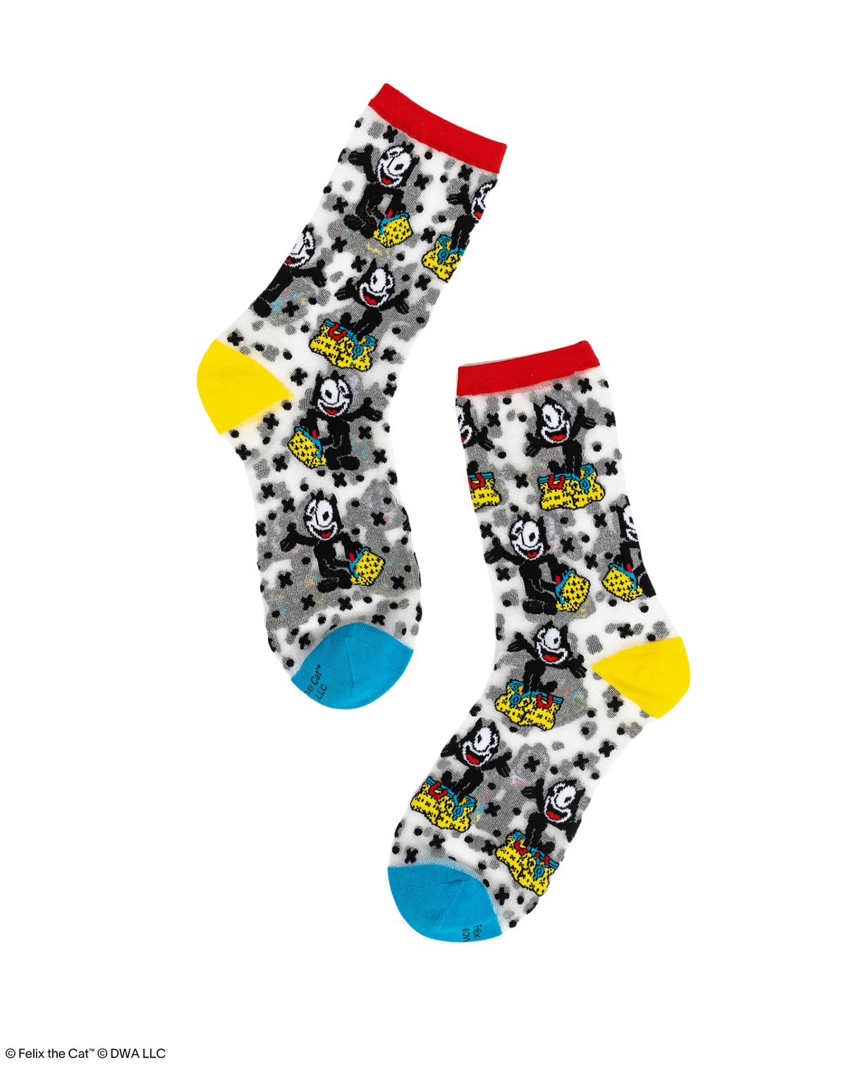 Felix the Cat Bag of Tricks Shimmer Sheer Crew Sock