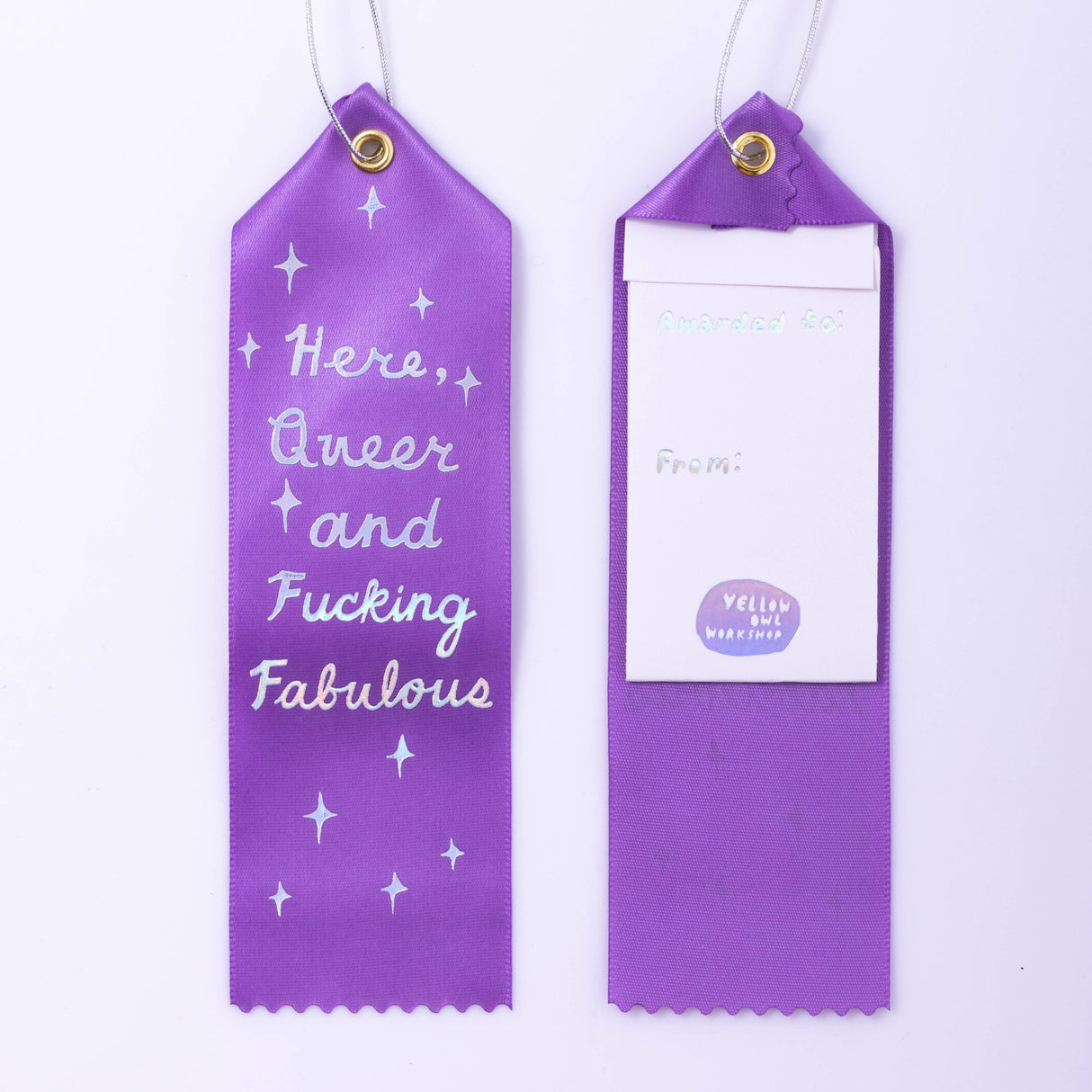 Here, Queer and F'ing Fabulous Award Ribbon - LGBTQIA Cards
