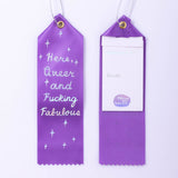 Here, Queer and F'ing Fabulous Award Ribbon - LGBTQIA Cards